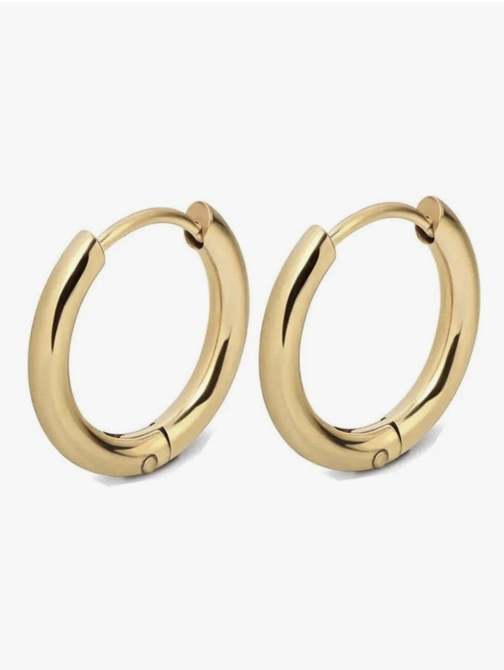 18k Gold Huggie Hoop Earrings (10mm)